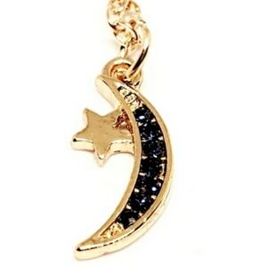 Dainty Cellestial Moon and Star 20 inch chain Necklace